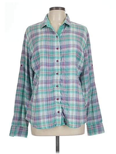Pre-owned Kuhl Long Sleeve Button Down Shirt In Green