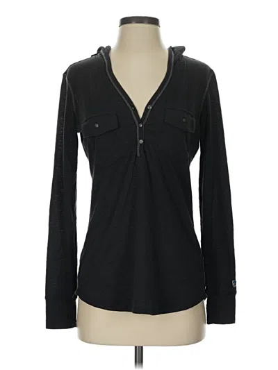 Pre-owned Kuhl Long Sleeve Henley Shirt In Black