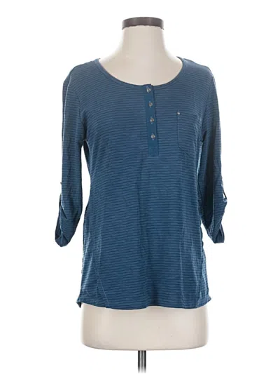 Pre-owned Kuhl Long Sleeve Henley Shirt In Blue