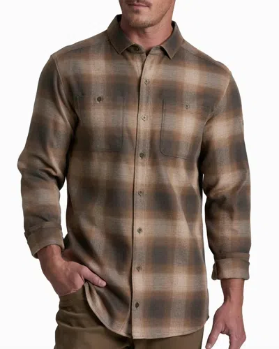 Kuhl Long Sleeve Law Flannel Shirt In Kanteen In Brown