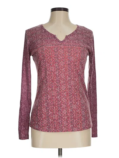 Pre-owned Kuhl Long Sleeve Top Burgundy V-neck Tops