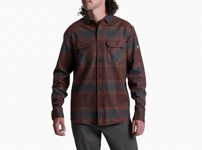 Kuhl Rydr Long Sleeve Flannel Shirt In Red Onyx In Brown