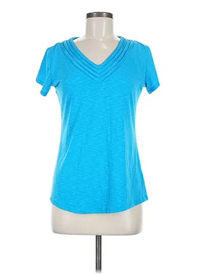 Pre-owned Kuhl Short Sleeve Top Teal V Neck Tops In Blue