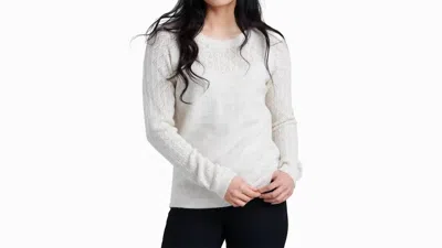 Kuhl Sonata Pointelle Sweater In Stone In White