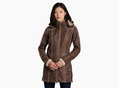 Pre-owned Kuhl Women's Dani Sherpa Trench In The Color Oak - With Original Tags In Brown
