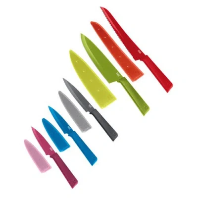 Kuhn Rikon Colori+ Knife Set With Non-stick Coating And Safety Sheaths, Set Of 5 In Multi