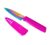 Kuhn Rikon Colori Non-stick Serrated Paring Knife With Safety Sheath, 4 Inch