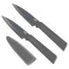 Kuhn Rikon Colori+ Non-stick Straight & Serrated Paring Knife Set, Graphite Grey