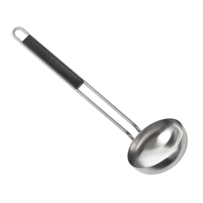 Kuhn Rikon Essential Ladle, Stainless Steel Bowl For Serving Soups, Stews & Sauces In Black