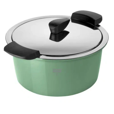 Kuhn Rikon Hotpan Stainless Steel Cooking Pot With Insulated Bowl, 3.2-quart In Green