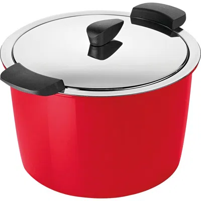 Kuhn Rikon Hotpan Stainless Steel Cooking Pot With Insulated Bowl, 5.3-quart In Red