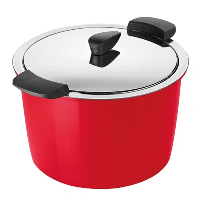 Kuhn Rikon Hotpan Stainless Steel Cooking Pot With Insulated Bowl, 5.3-quart In Red