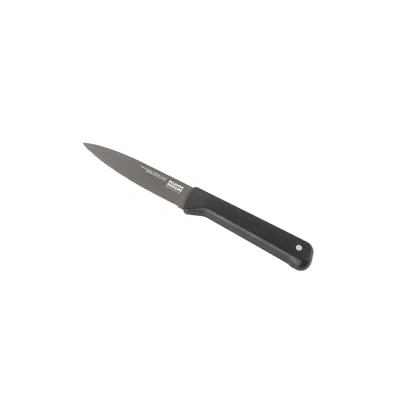 Kuhn Rikon Iced Serrated Paring Knife 3.5-inch, Ice Hardened German Stainless Blade In Black