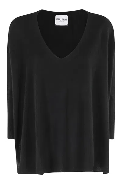 Kujiten Oversized Cashmere Sweater In Black