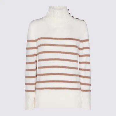 Kujiten Sweaters Blanc/camel In White