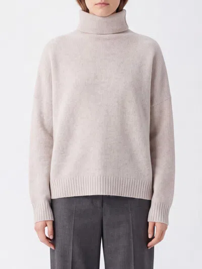 Kujten 100% Cashmere Turtleneck Jumper With Long Sleeves And Ribbed Trims In Pink