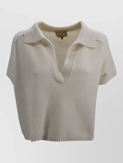 Kujten Aenor Organic Cashmere V Neck Sweater In Neutral