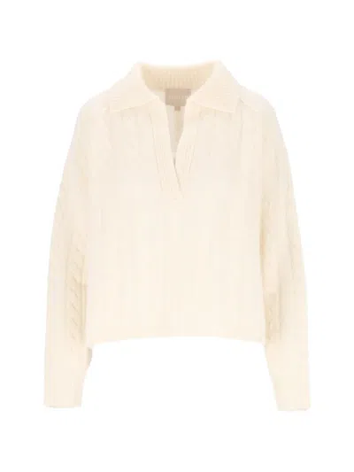 Kujten Aenora Cable-knit V-neck Sweater In Multi