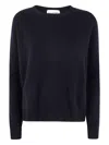 Kujten Amelie Long Sleeve Crew Neck Knit Sweater In Black