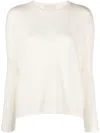 Kujten Amelie Crew-neck Cashmere Jumper In White