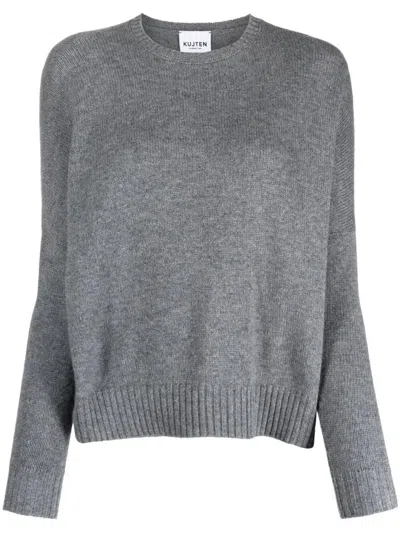Kujten "amelie" Crew Neck Sweater Clothing In Gray