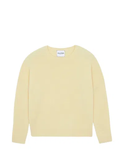 Kujten Amelie Crew-neck Drop-shoulder Sweater In Yellow