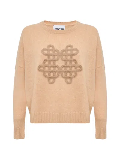 Kujten Amelie Symbol Sweater In Brown