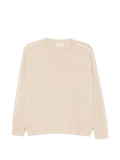 Kujten Amelina Whipstitch-trim Sweater In Neutral