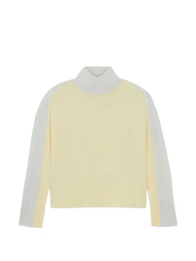 Kujten Angel Two-tone Ribbed-trim Sweater In White