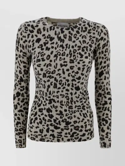 Kujten Animal Print Crewneck Knitwear In Multi
