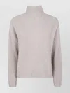 Kujten Asymmetric Back High Neck Sweater In White