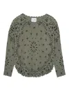 Kujten Bandana-print Frayed-hem Top In Multi