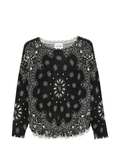 Kujten Bandana-print Sweater In Black