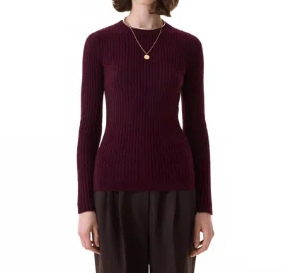 Kujten Bibi Cashmere Crew Sweater In Bordeaux In Burgundy