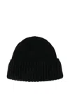 Kujten Bruges Ribbed-knit Cashmere Beanie In Black