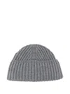 Kujten Bruges Ribbed-knit Cashmere Beanie In Gray