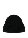 Kujten Bruges Ribbed-knit Cashmere Beanie In Black