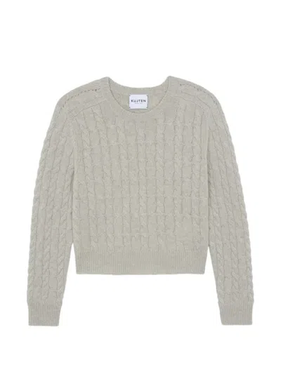 Kujten Caroline Cable Oat Sweater In Neutral
