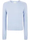 Kujten Soft Knit Crew Neck Sweater In Blue
