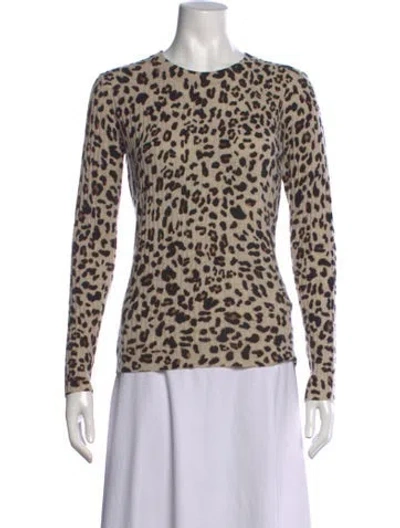 Pre-owned Kujten Cashmere Animal Print Sweater In Neutral