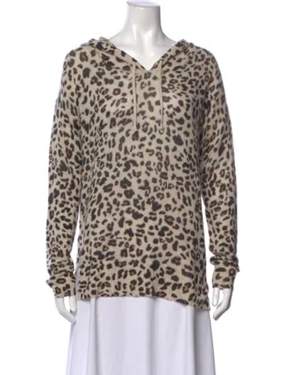 Pre-owned Kujten Cashmere Animal Print Sweater W/ Tags In Neutral