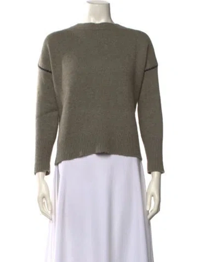 Pre-owned Kujten Cashmere Bateau Neckline Sweater In Green