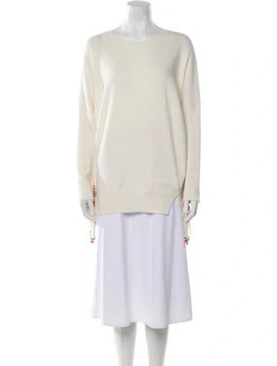 Pre-owned Kujten Cashmere Bateau Neckline Sweater In Neutral