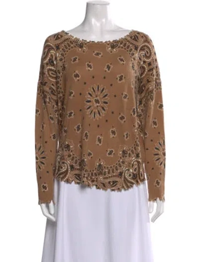 Pre-owned Kujten Cashmere Bateau Neckline Sweater W/ Tags In Brown