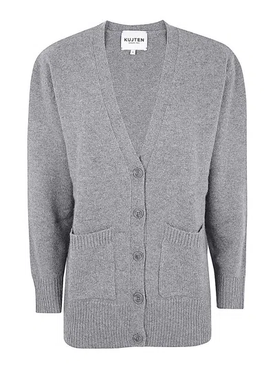 Kujten Cashmere Cardigan In Gris