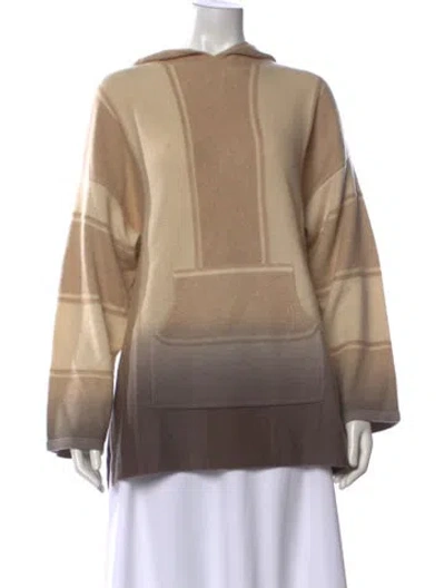 Pre-owned Kujten Cashmere Colorblock Pattern Sweater In Neutral