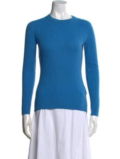 Pre-owned Kujten Cashmere Crew Neck Sweater In Blue