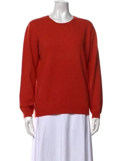 Pre-owned Kujten Cashmere Crew Neck Sweater In Orange