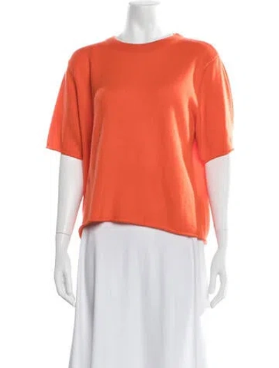 Pre-owned Kujten Cashmere Crew Neck Sweater In Orange