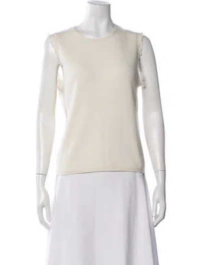Pre-owned Kujten Cashmere Crew Neck Top In Neutrals